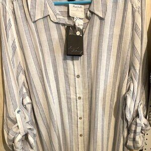 Lane and Delaney Striped Button-Up Shirt